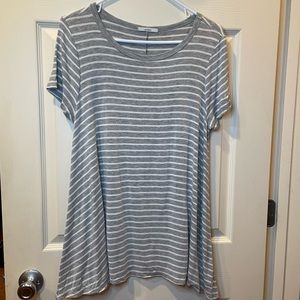Gray and White Striped tee